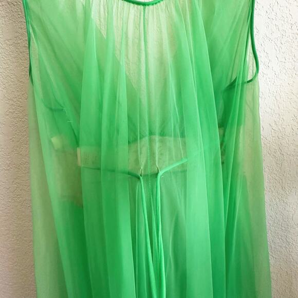 VTG 60's Sears Maxi Sheer Slip Nightgown Dress 38-40 L/XL Coquette Pin-Up Retro - Picture 6 of 10